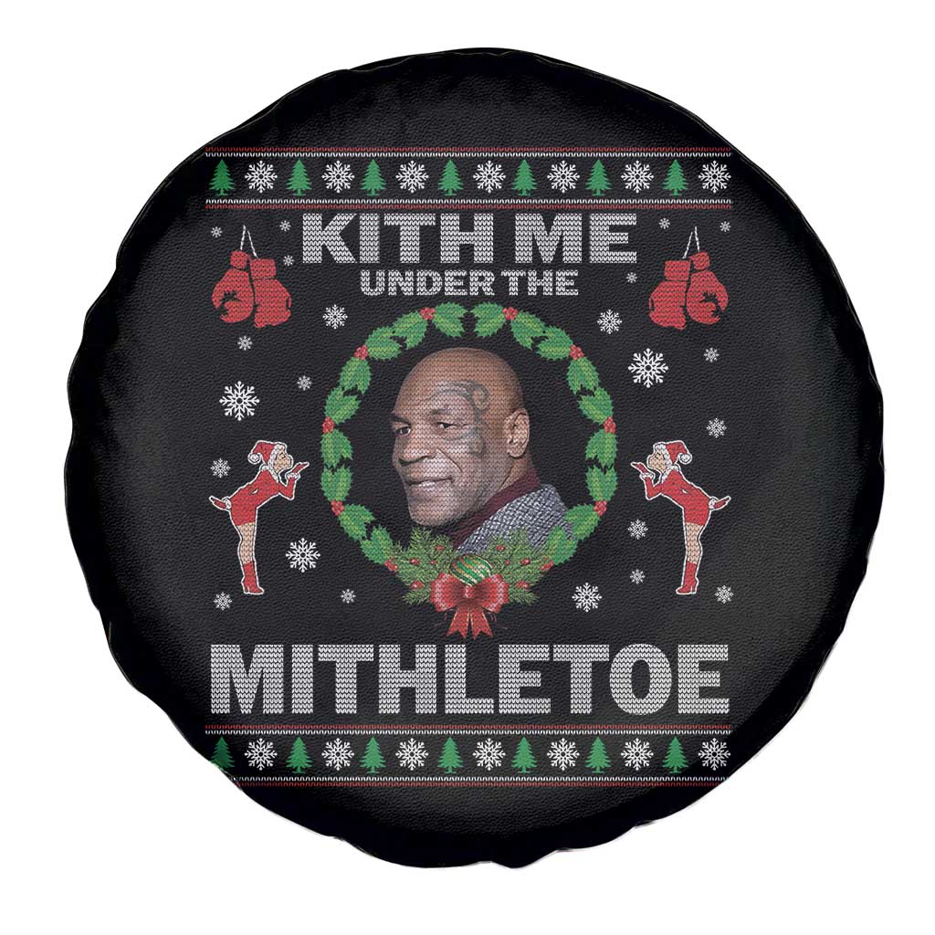 Funny Christmas Spare Tire Cover Kith Me Under The Mithletoe Tyson Ugly Xmas - Wonder Print Shop