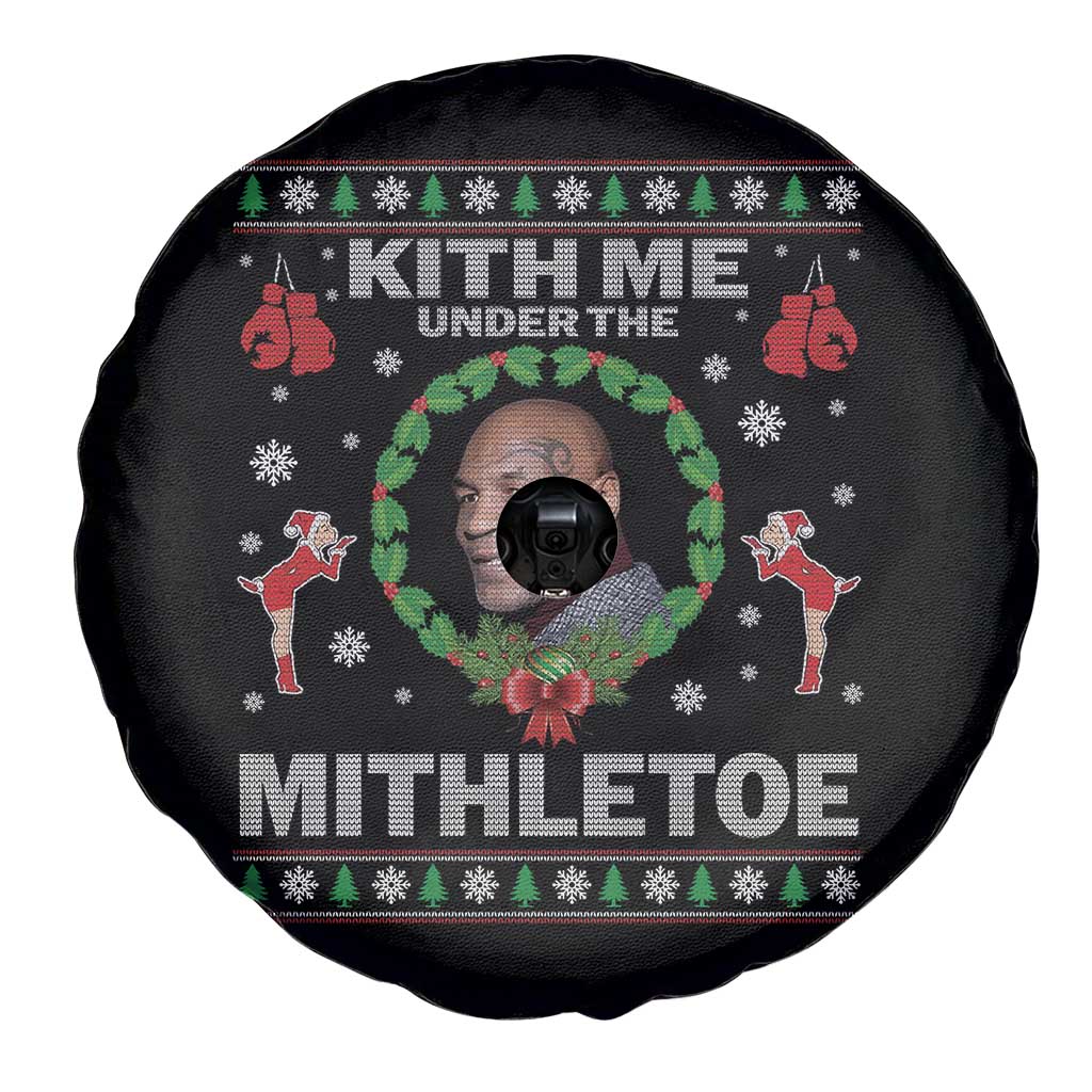 Funny Christmas Spare Tire Cover Kith Me Under The Mithletoe Tyson Ugly Xmas - Wonder Print Shop