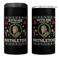 Funny Christmas 4 in 1 Can Cooler Tumbler Kith Me Under The Mithletoe Tyson Ugly Xmas - Wonder Print Shop