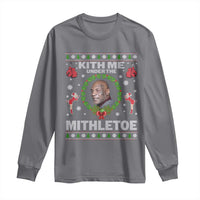Funny Christmas Long Sleeve Shirt Kith Me Under The Mithletoe Tyson Ugly Xmas - Wonder Print Shop