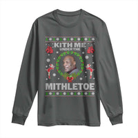 Funny Christmas Long Sleeve Shirt Kith Me Under The Mithletoe Tyson Ugly Xmas - Wonder Print Shop