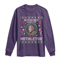 Funny Christmas Long Sleeve Shirt Kith Me Under The Mithletoe Tyson Ugly Xmas - Wonder Print Shop