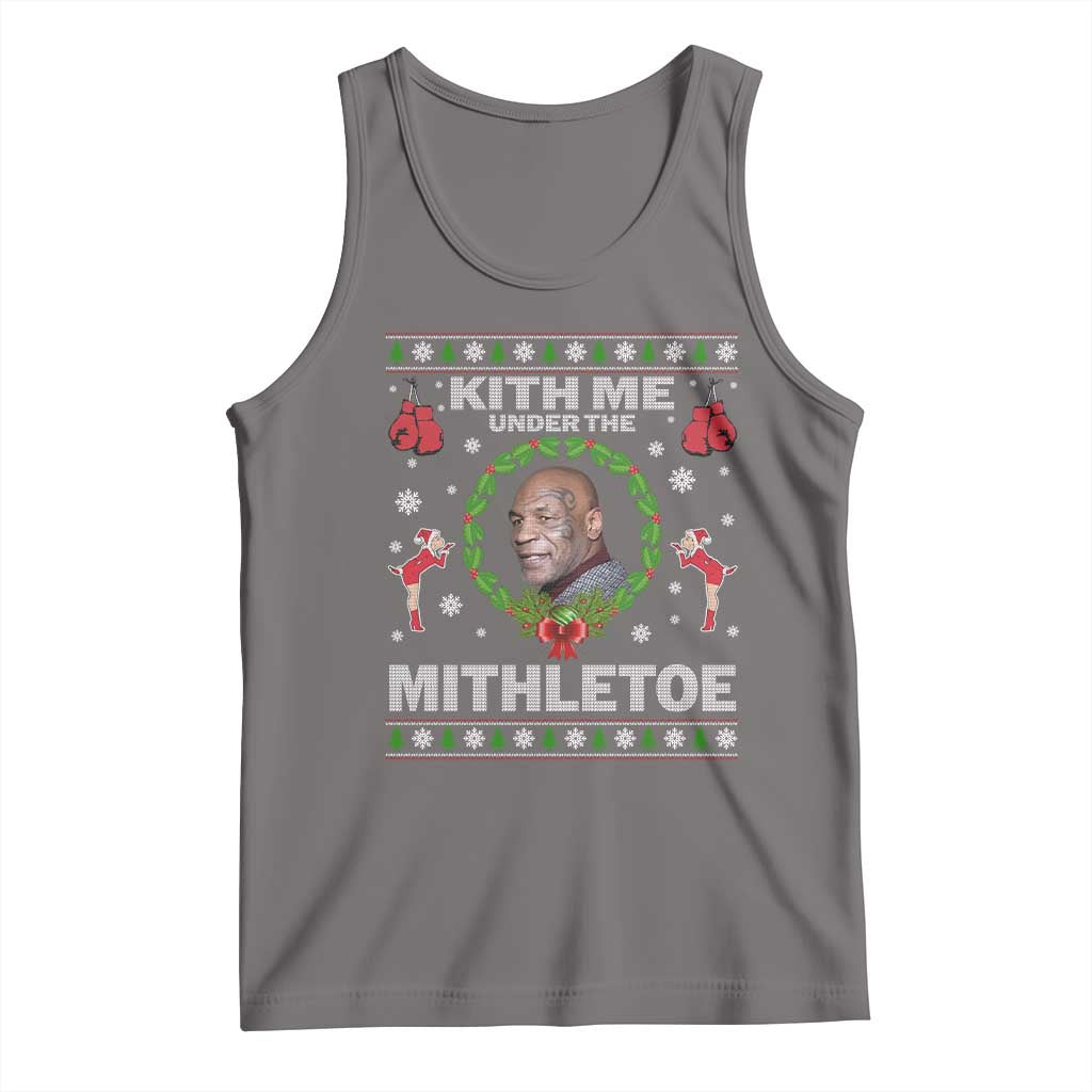 Funny Christmas Tank Top Kith Me Under The Mithletoe Tyson Ugly Xmas - Wonder Print Shop