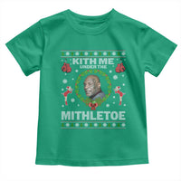 Funny Christmas Toddler T Shirt Kith Me Under The Mithletoe Tyson Ugly Xmas - Wonder Print Shop