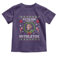 Funny Christmas Toddler T Shirt Kith Me Under The Mithletoe Tyson Ugly Xmas - Wonder Print Shop