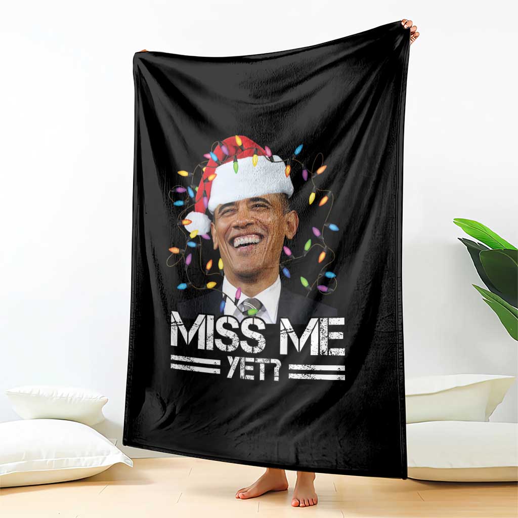 Funny Christmas Obama Throw Blanket Funny Santa Xmas Light - Wonder Print Shop