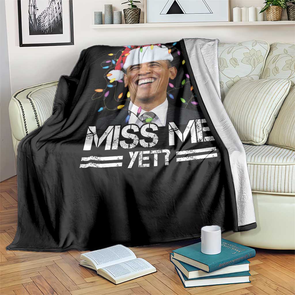 Funny Christmas Obama Throw Blanket Funny Santa Xmas Light - Wonder Print Shop