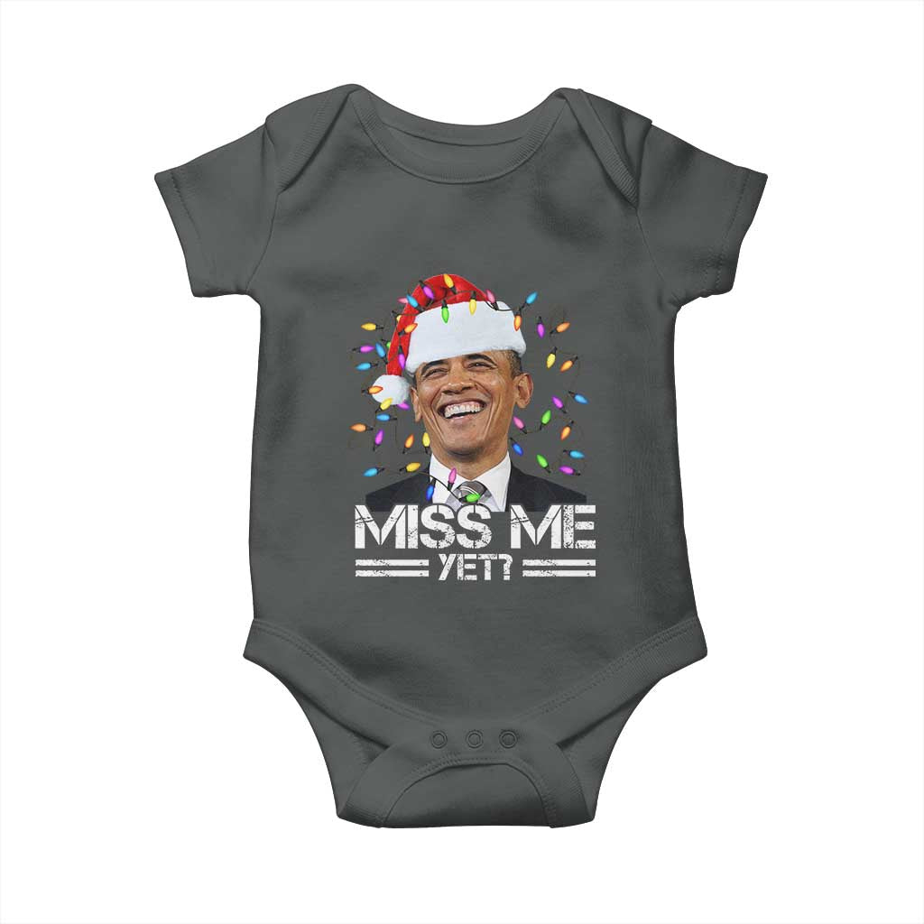 Funny Christmas Obama Baby Onesie Funny Santa Xmas Light - Wonder Print Shop