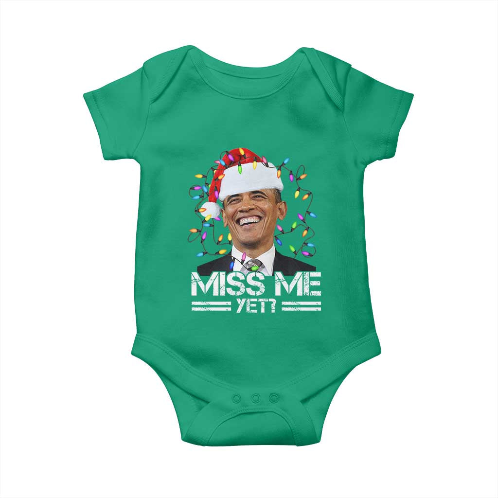 Funny Christmas Obama Baby Onesie Funny Santa Xmas Light - Wonder Print Shop