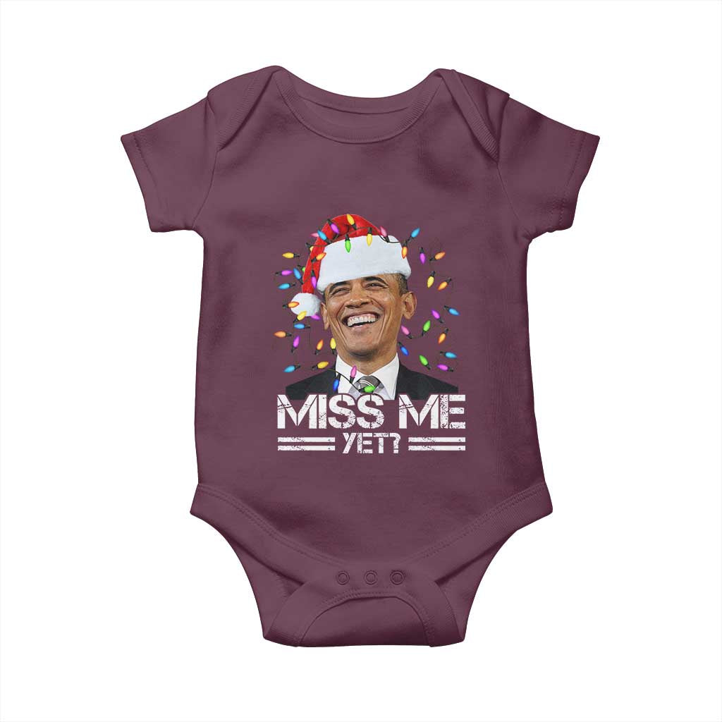 Funny Christmas Obama Baby Onesie Funny Santa Xmas Light - Wonder Print Shop