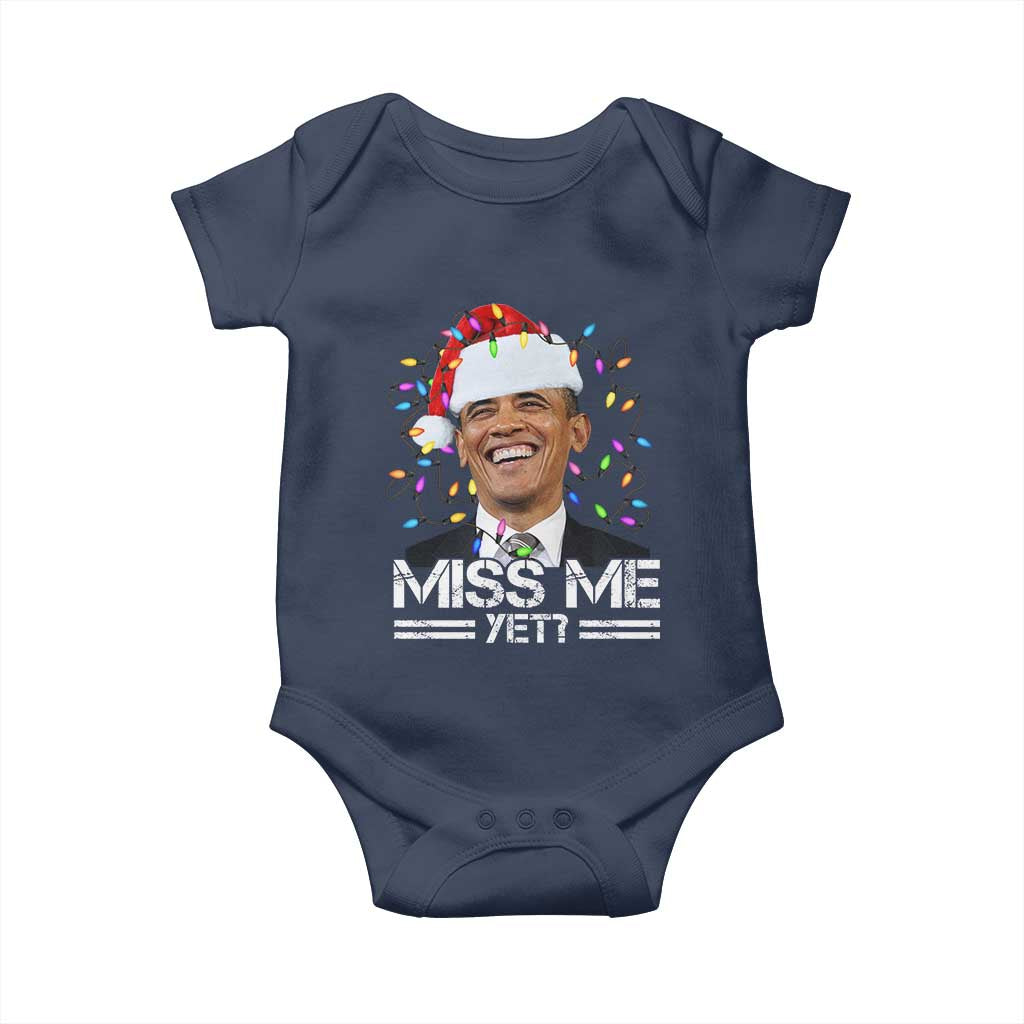 Funny Christmas Obama Baby Onesie Funny Santa Xmas Light - Wonder Print Shop