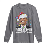 Funny Christmas Obama Long Sleeve Shirt Funny Santa Xmas Light - Wonder Print Shop