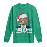Funny Christmas Obama Long Sleeve Shirt Funny Santa Xmas Light - Wonder Print Shop