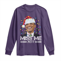 Funny Christmas Obama Long Sleeve Shirt Funny Santa Xmas Light - Wonder Print Shop