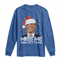 Funny Christmas Obama Long Sleeve Shirt Funny Santa Xmas Light - Wonder Print Shop