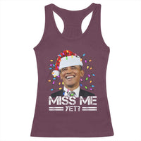 Funny Christmas Obama Racerback Tank Top Funny Santa Xmas Light - Wonder Print Shop