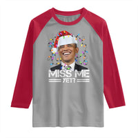 Funny Christmas Obama Raglan Shirt Funny Santa Xmas Light - Wonder Print Shop