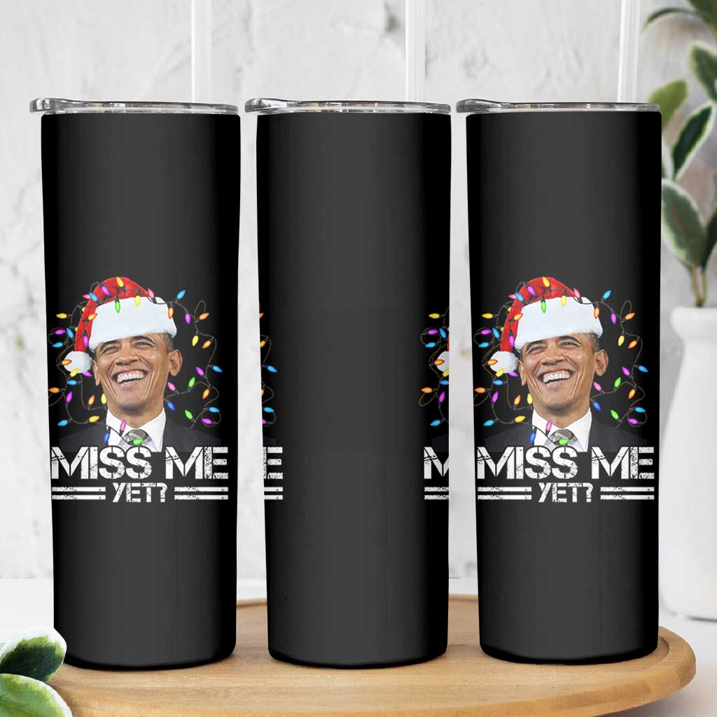 Funny Christmas Obama Skinny Tumbler Funny Santa Xmas Light - Wonder Print Shop