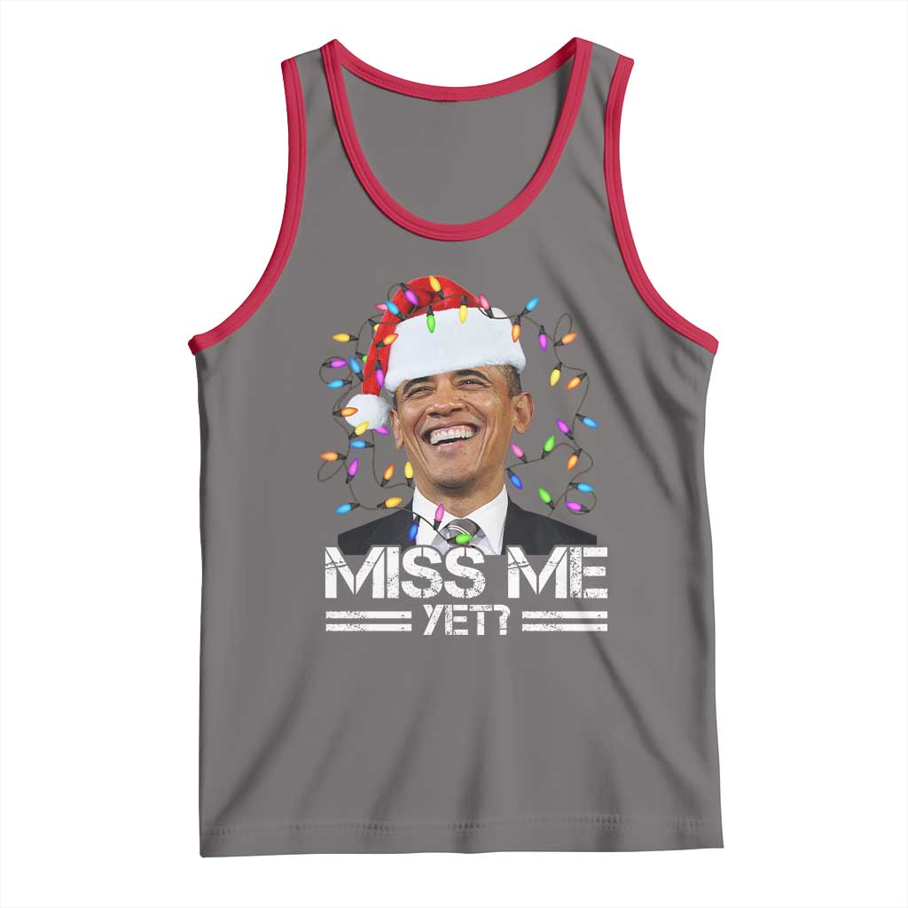 Funny Christmas Obama Tank Top Funny Santa Xmas Light - Wonder Print Shop