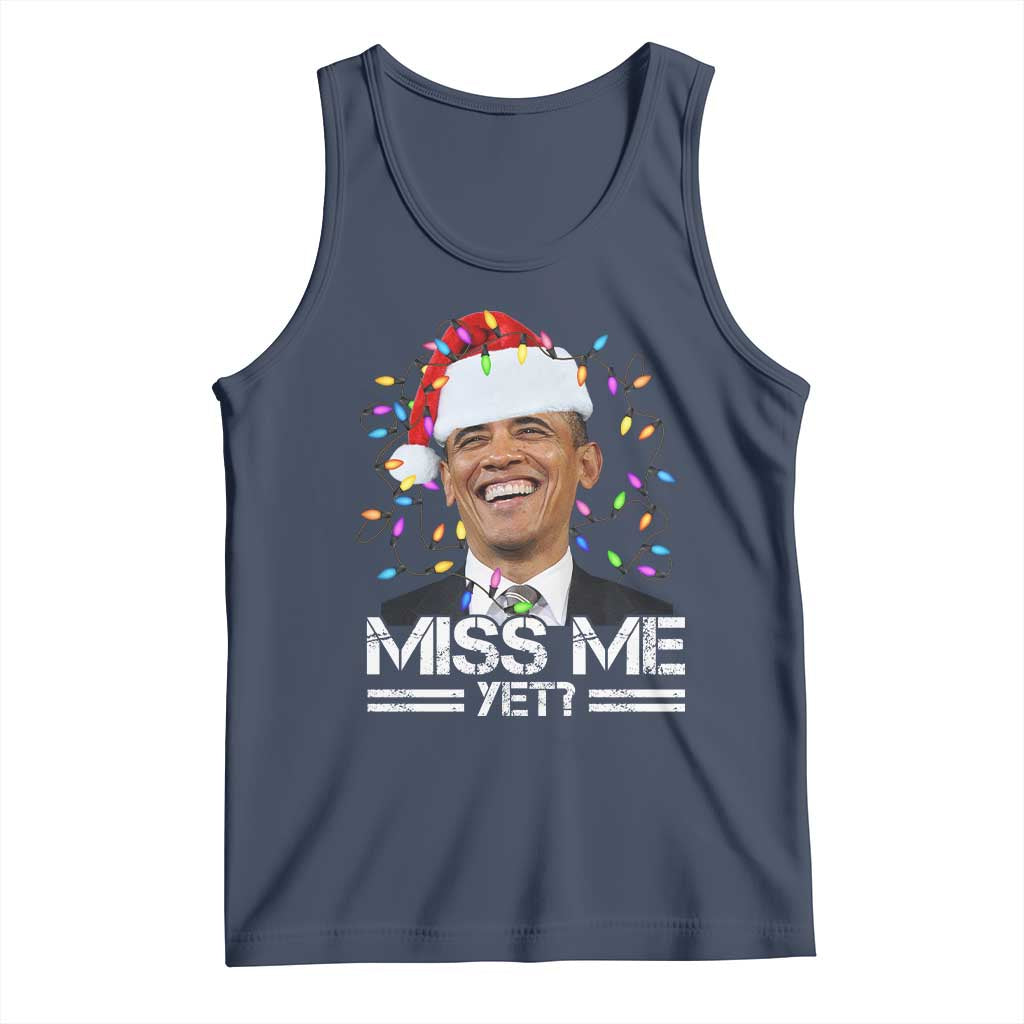 Funny Christmas Obama Tank Top Funny Santa Xmas Light - Wonder Print Shop