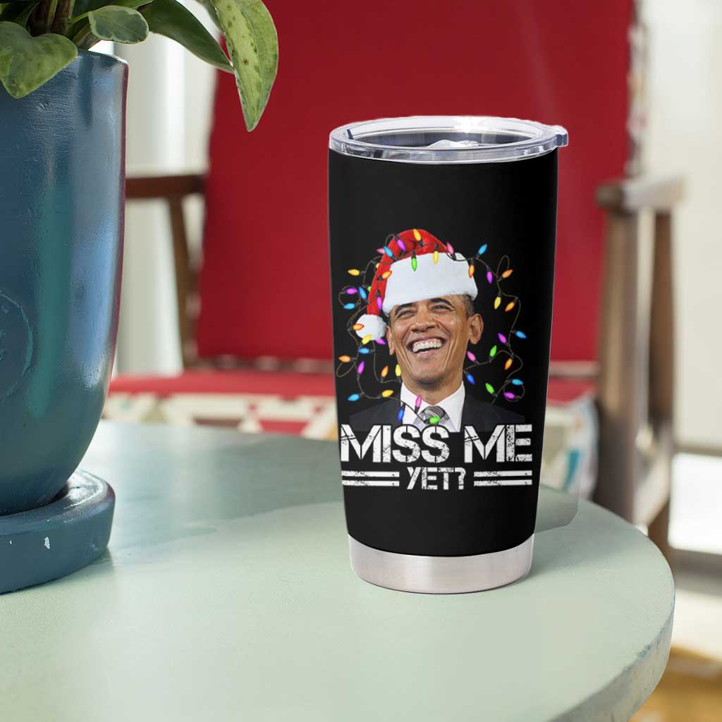 Funny Christmas Obama Tumbler Cup Funny Santa Xmas Light - Wonder Print Shop