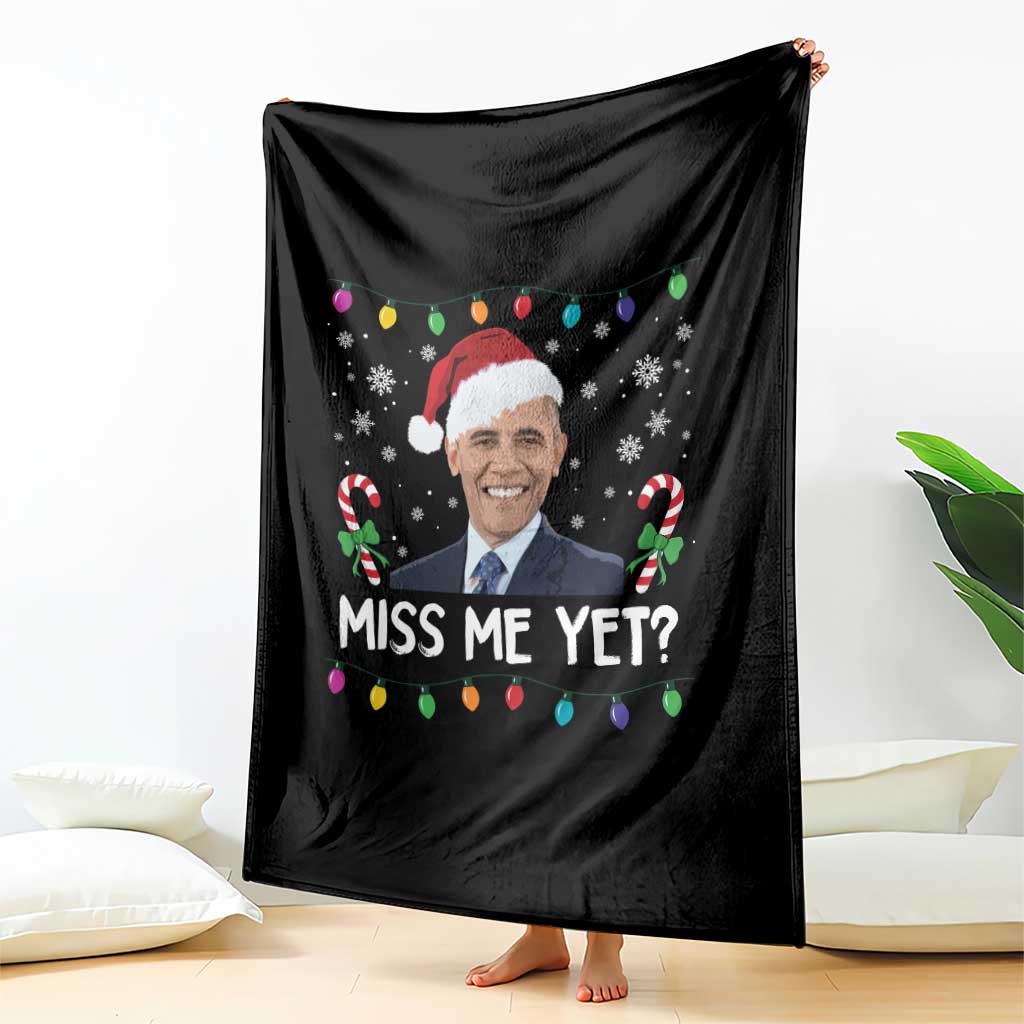 Funny Obama Ugly Xmas Throw Blanket Funny Santa Xmas Light - Wonder Print Shop