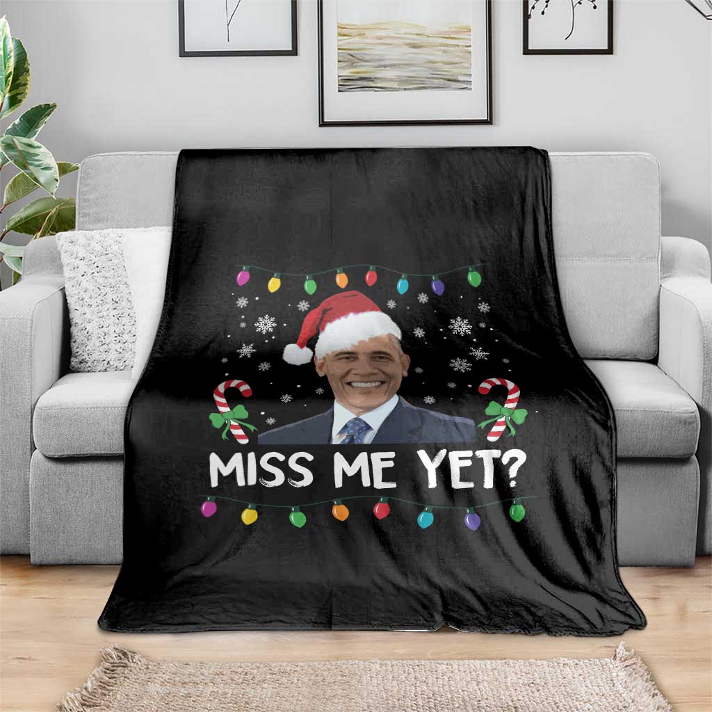 Funny Obama Ugly Xmas Throw Blanket Funny Santa Xmas Light - Wonder Print Shop