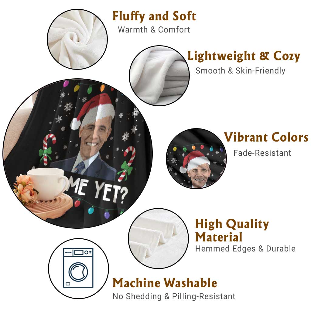 Funny Obama Ugly Xmas Throw Blanket Funny Santa Xmas Light - Wonder Print Shop