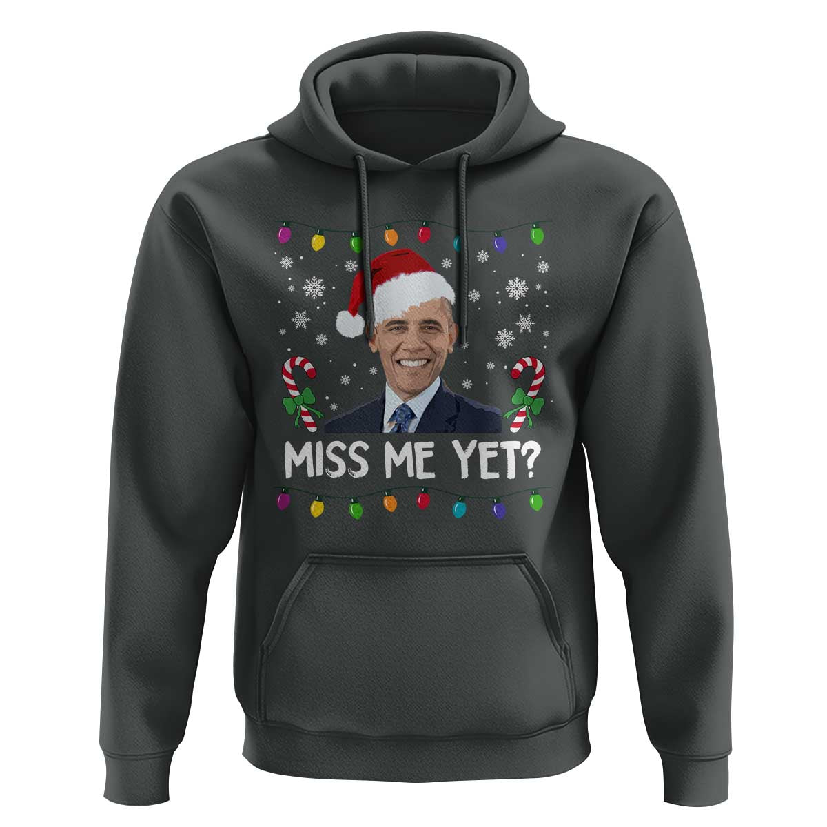 Funny Obama Ugly Xmas Hoodie Funny Santa Xmas Light - Wonder Print Shop