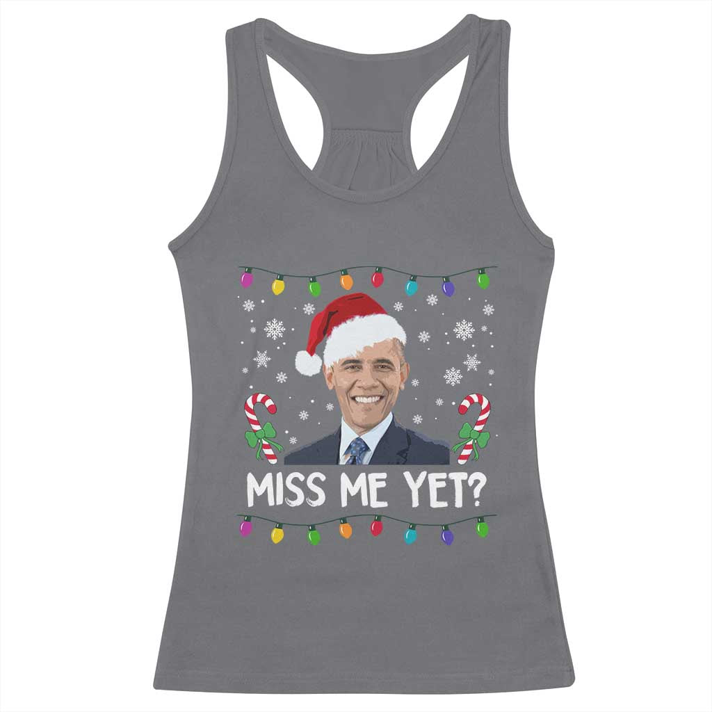 Funny Obama Ugly Xmas Racerback Tank Top Funny Santa Xmas Light - Wonder Print Shop