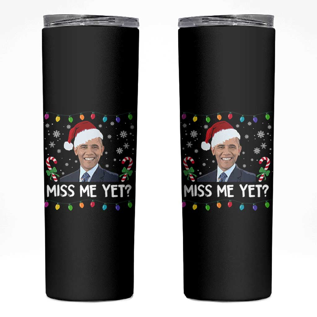 Funny Obama Ugly Xmas Skinny Tumbler Funny Santa Xmas Light - Wonder Print Shop