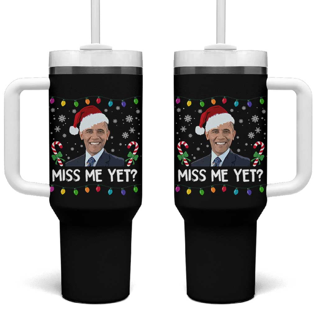 Funny Obama Ugly Xmas Tumbler With Handle Funny Santa Xmas Light - Wonder Print Shop