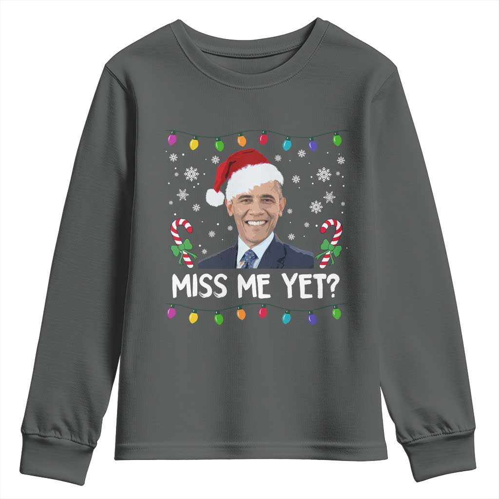 Funny Obama Ugly Xmas Youth Sweatshirt Funny Santa Xmas Light - Wonder Print Shop