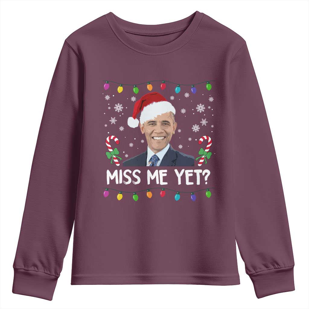 Funny Obama Ugly Xmas Youth Sweatshirt Funny Santa Xmas Light - Wonder Print Shop