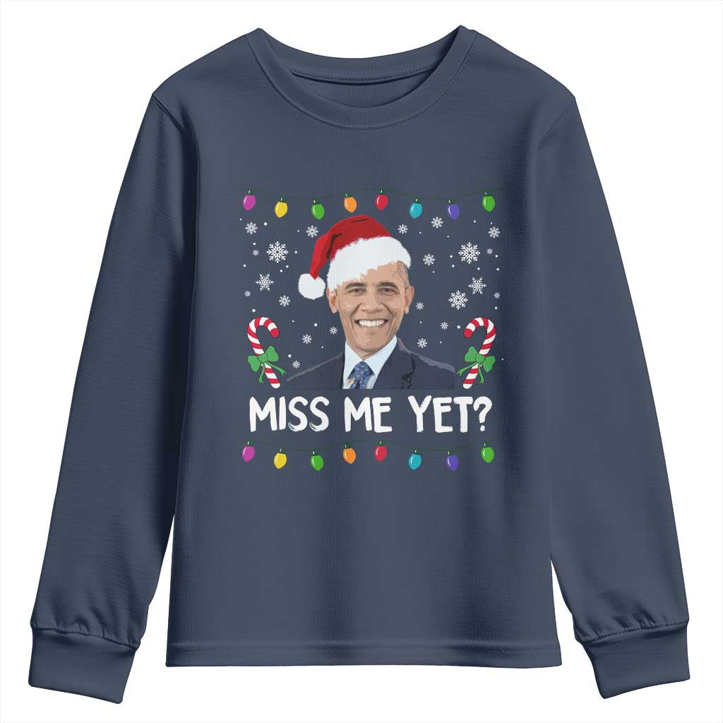 Funny Obama Ugly Xmas Youth Sweatshirt Funny Santa Xmas Light - Wonder Print Shop