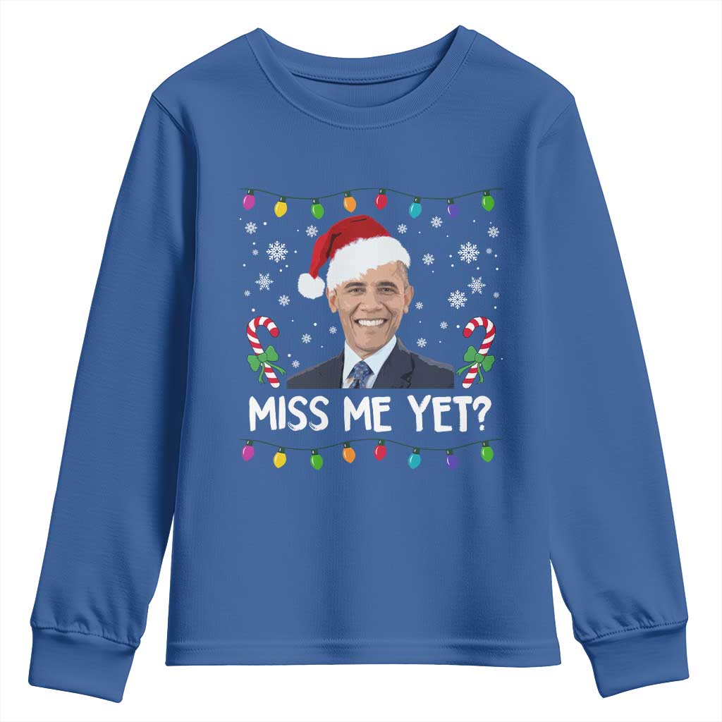 Funny Obama Ugly Xmas Youth Sweatshirt Funny Santa Xmas Light - Wonder Print Shop