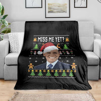 Funny Obama Ugly Xmas Throw Blanket Miss Me Yet Pajamas Ugly - Wonder Print Shop