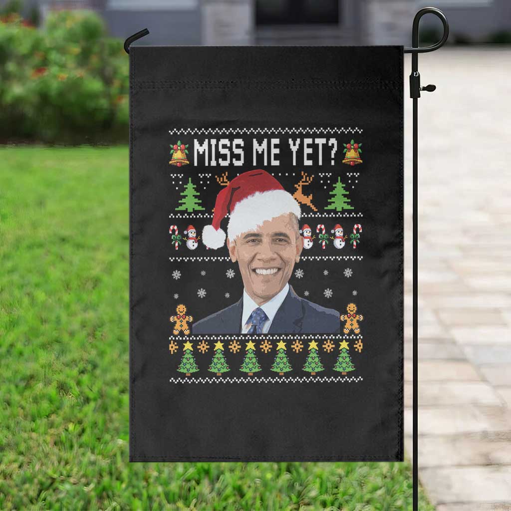Funny Obama Ugly Xmas Garden Flag Miss Me Yet Pajamas Ugly - Wonder Print Shop