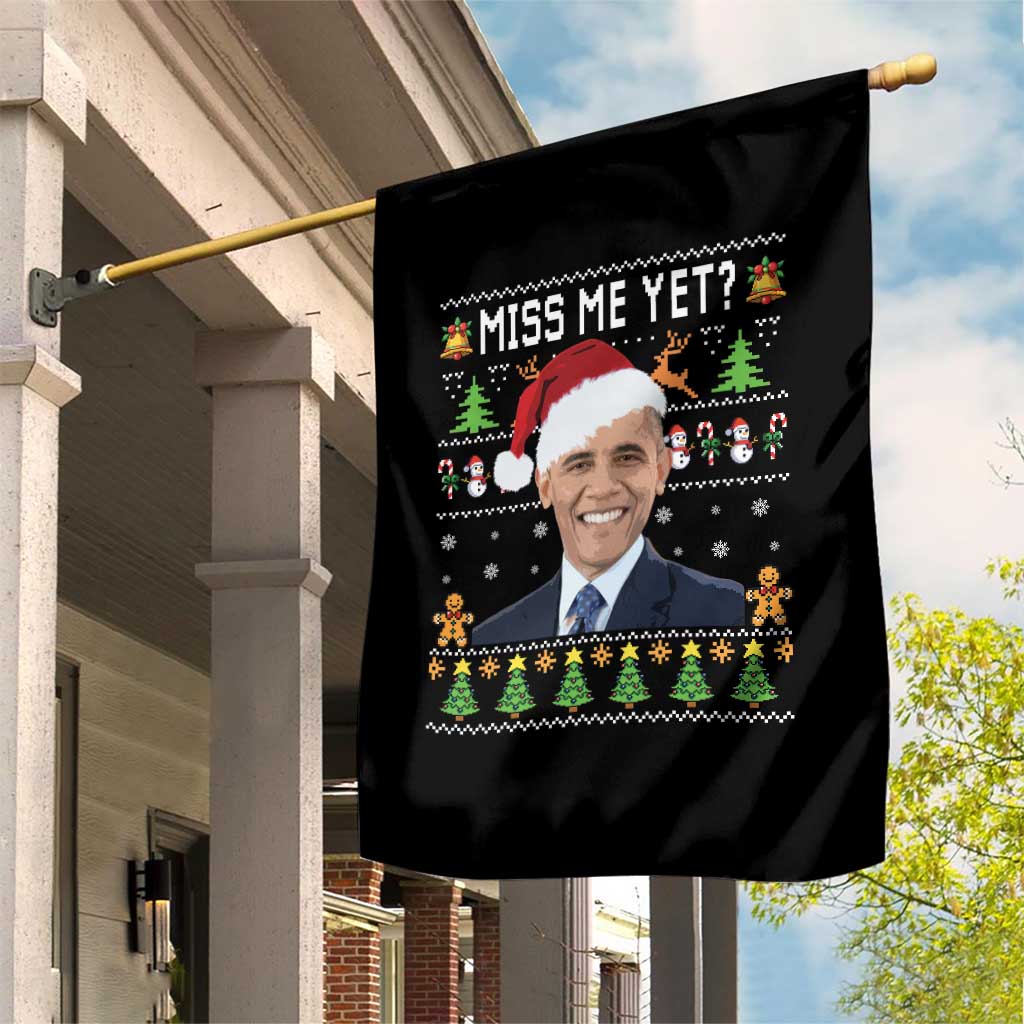 Funny Obama Ugly Xmas Garden Flag Miss Me Yet Pajamas Ugly - Wonder Print Shop