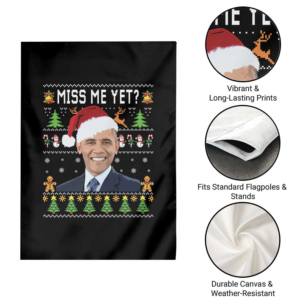 Funny Obama Ugly Xmas Garden Flag Miss Me Yet Pajamas Ugly - Wonder Print Shop