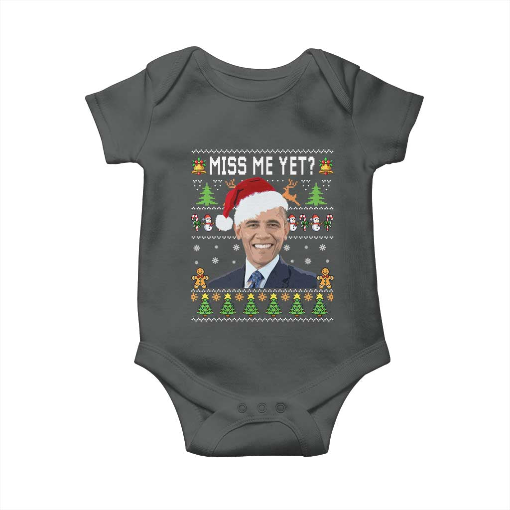 Funny Obama Ugly Xmas Baby Onesie Miss Me Yet Pajamas Ugly - Wonder Print Shop