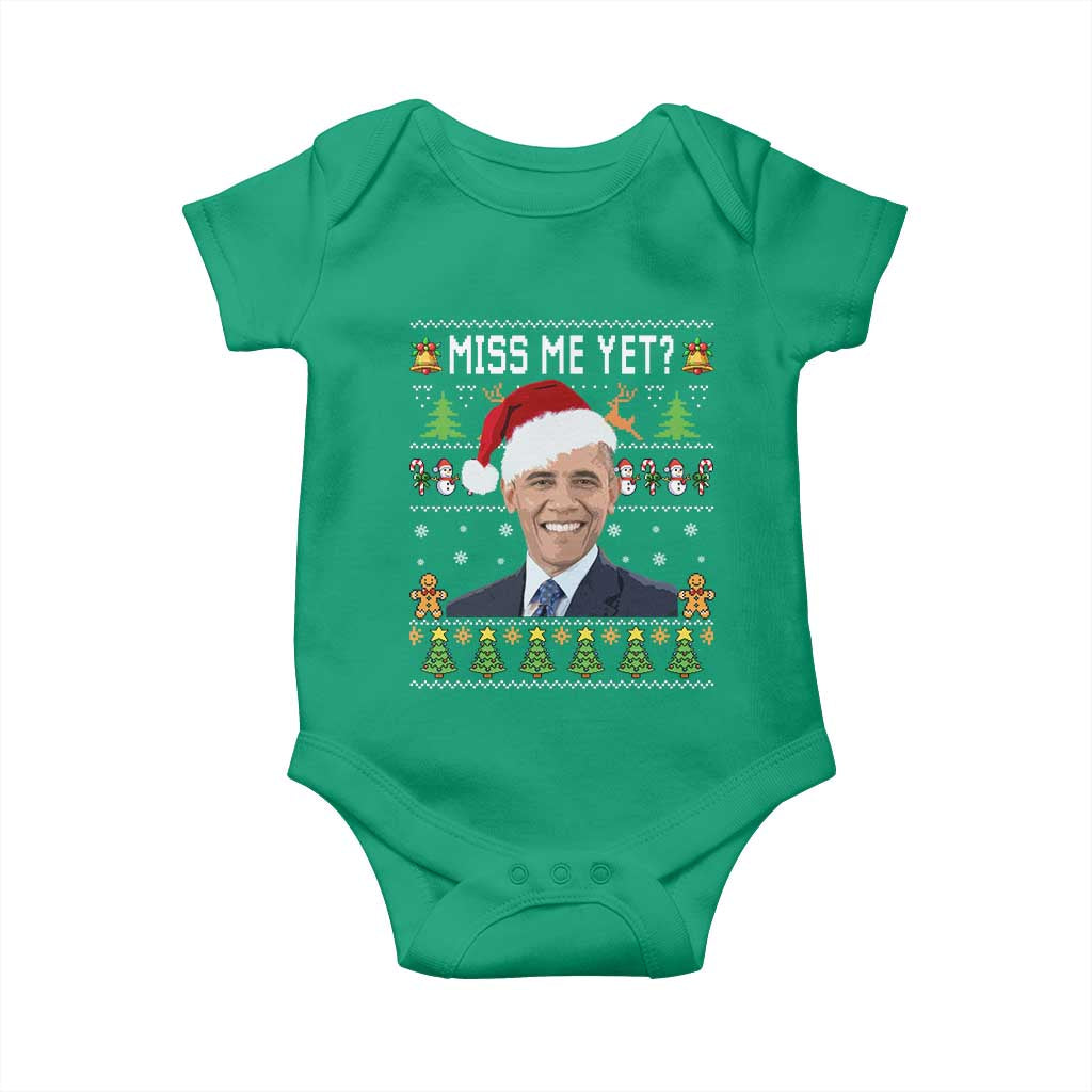 Funny Obama Ugly Xmas Baby Onesie Miss Me Yet Pajamas Ugly - Wonder Print Shop
