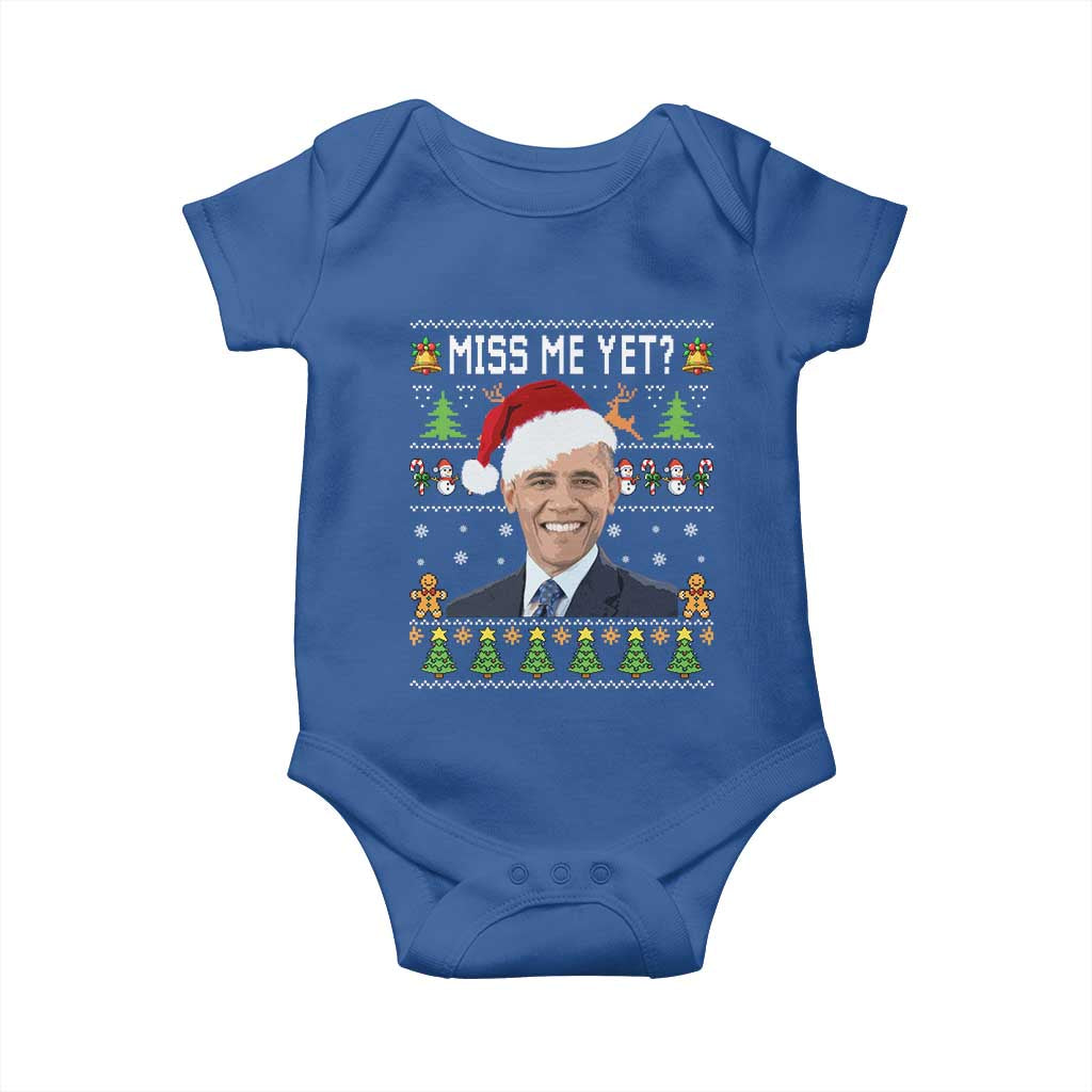 Funny Obama Ugly Xmas Baby Onesie Miss Me Yet Pajamas Ugly - Wonder Print Shop