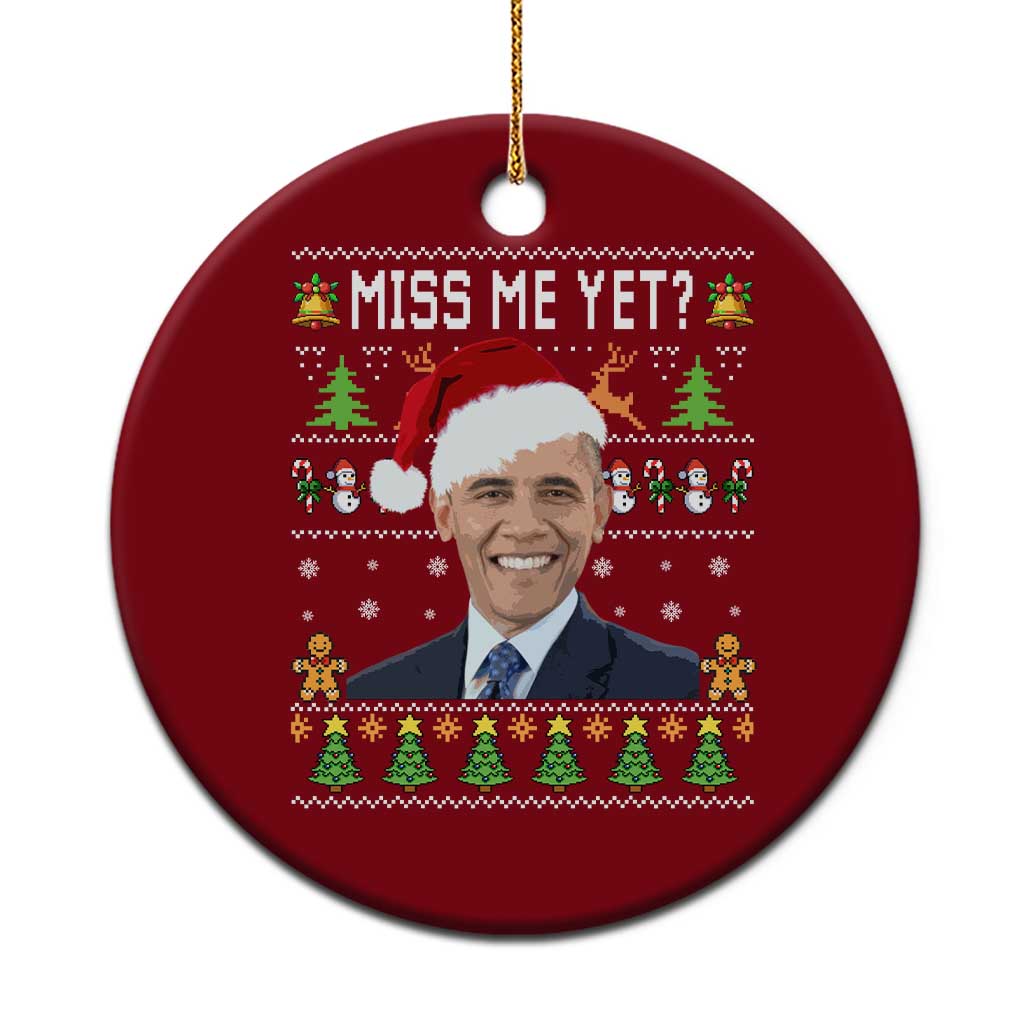 Funny Obama Ugly Xmas Ceramic Ornament Miss Me Yet Pajamas Ugly - Wonder Print Shop