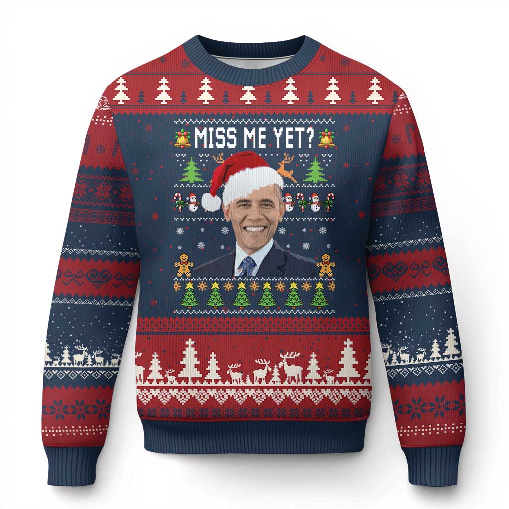 Funny Obama Ugly Xmas Ugly Christmas Sweater Miss Me Yet Pajamas Ugly - Wonder Print Shop