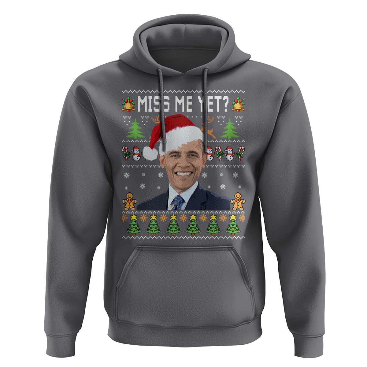 Funny Obama Ugly Xmas Hoodie Miss Me Yet Pajamas Ugly - Wonder Print Shop