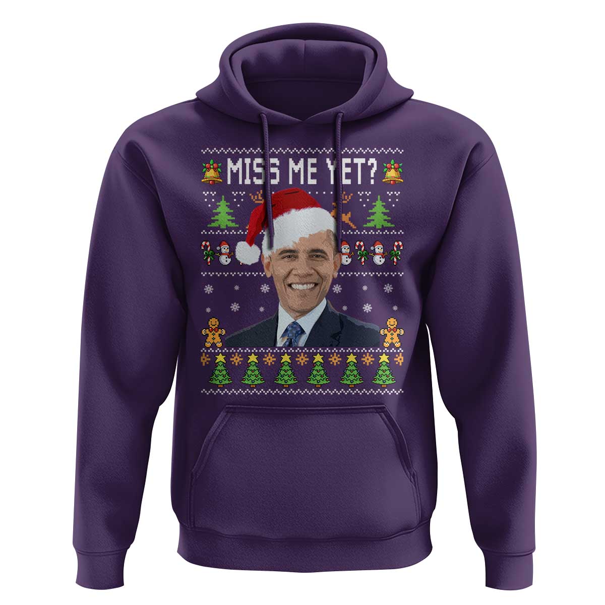 Funny Obama Ugly Xmas Hoodie Miss Me Yet Pajamas Ugly - Wonder Print Shop