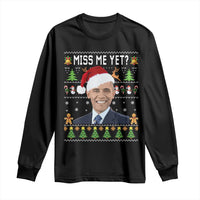 Funny Obama Ugly Xmas Long Sleeve Shirt Miss Me Yet Pajamas Ugly - Wonder Print Shop
