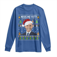 Funny Obama Ugly Xmas Long Sleeve Shirt Miss Me Yet Pajamas Ugly - Wonder Print Shop