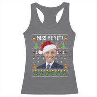 Funny Obama Ugly Xmas Racerback Tank Top Miss Me Yet Pajamas Ugly - Wonder Print Shop